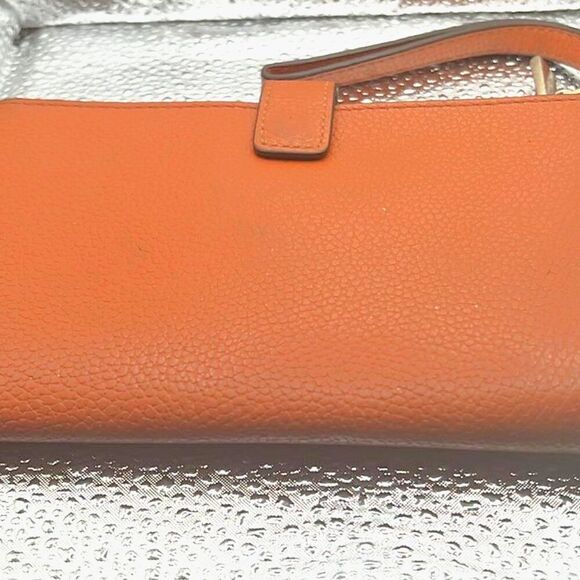 Michael Kors Adele Double-Zip Gold-Tone Wristlet in Deep Orange - Picture 1 of 7